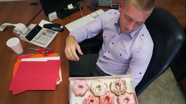 Muscular black guy likes his colleagues very much