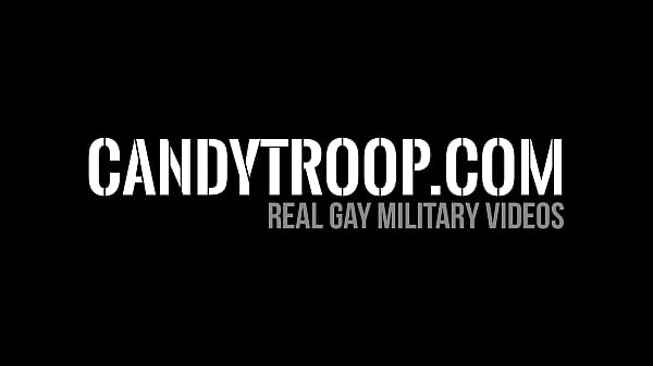 Military guys in an interracial outdoor gay orgy